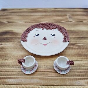 Vintage 1994 replacement Plate For Raggedy Andy Tea set 7 In. Popular Imports